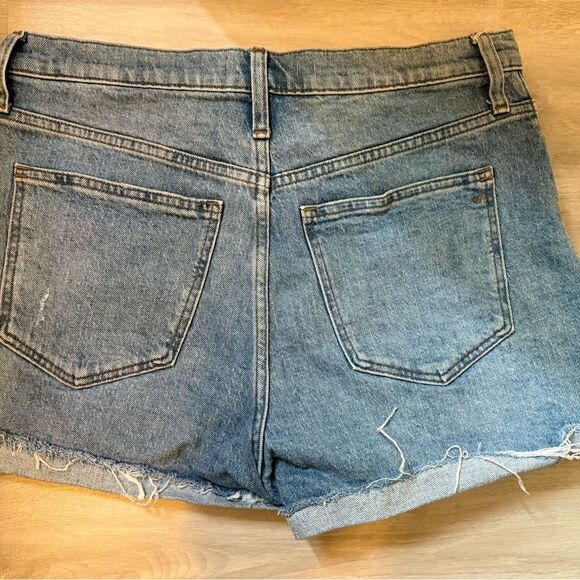 Madewell Blue Distressed Jean Shorts - Picture 2 of 6
